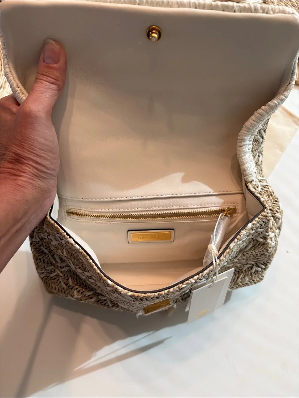 Tory Burch woven straw